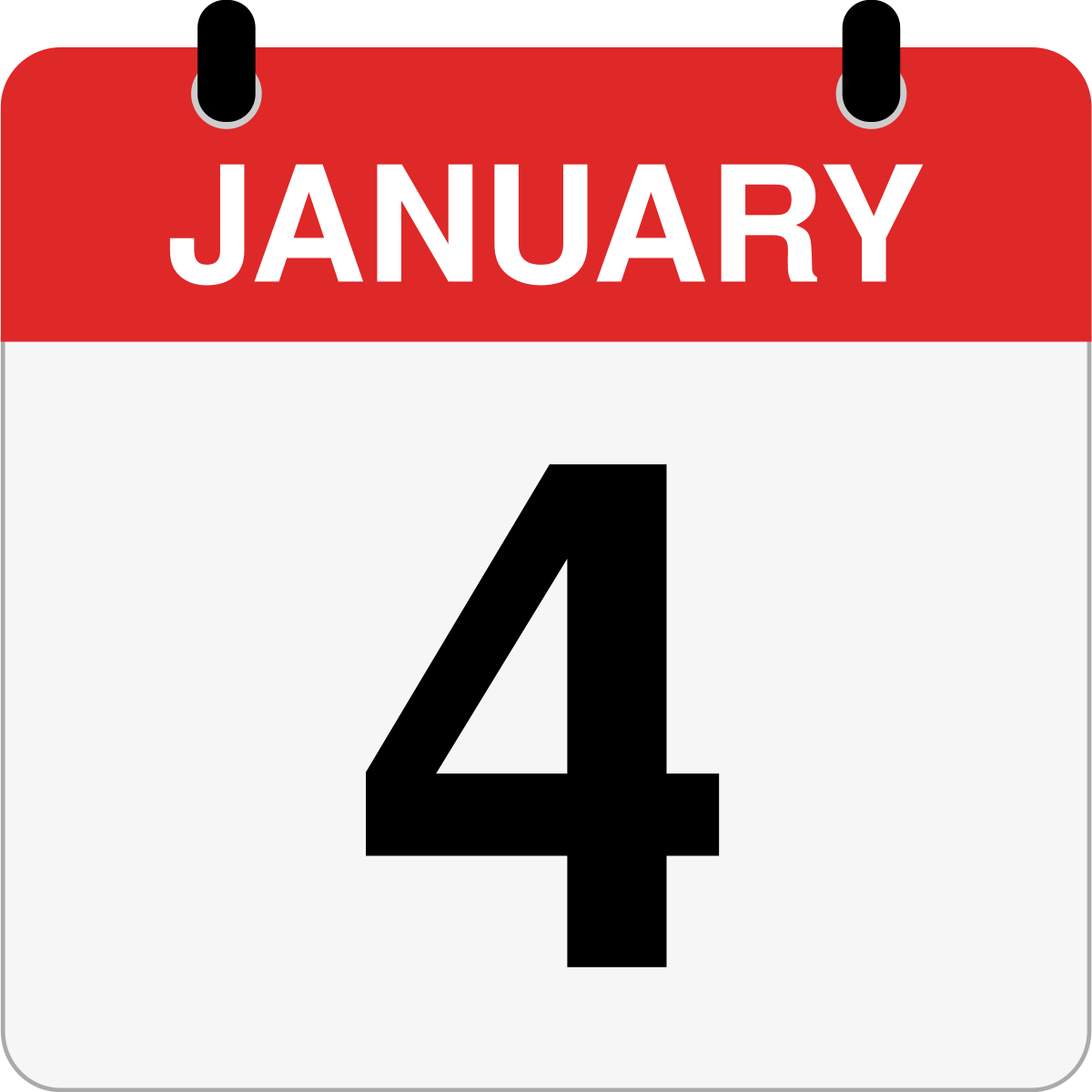 single day calendar graphic for January, 4th