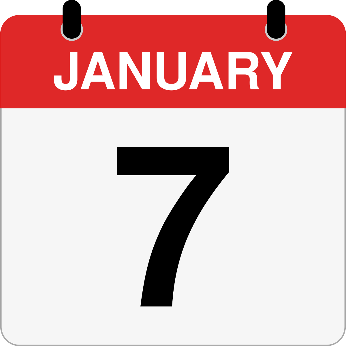 single day calendar graphic for January, 7th