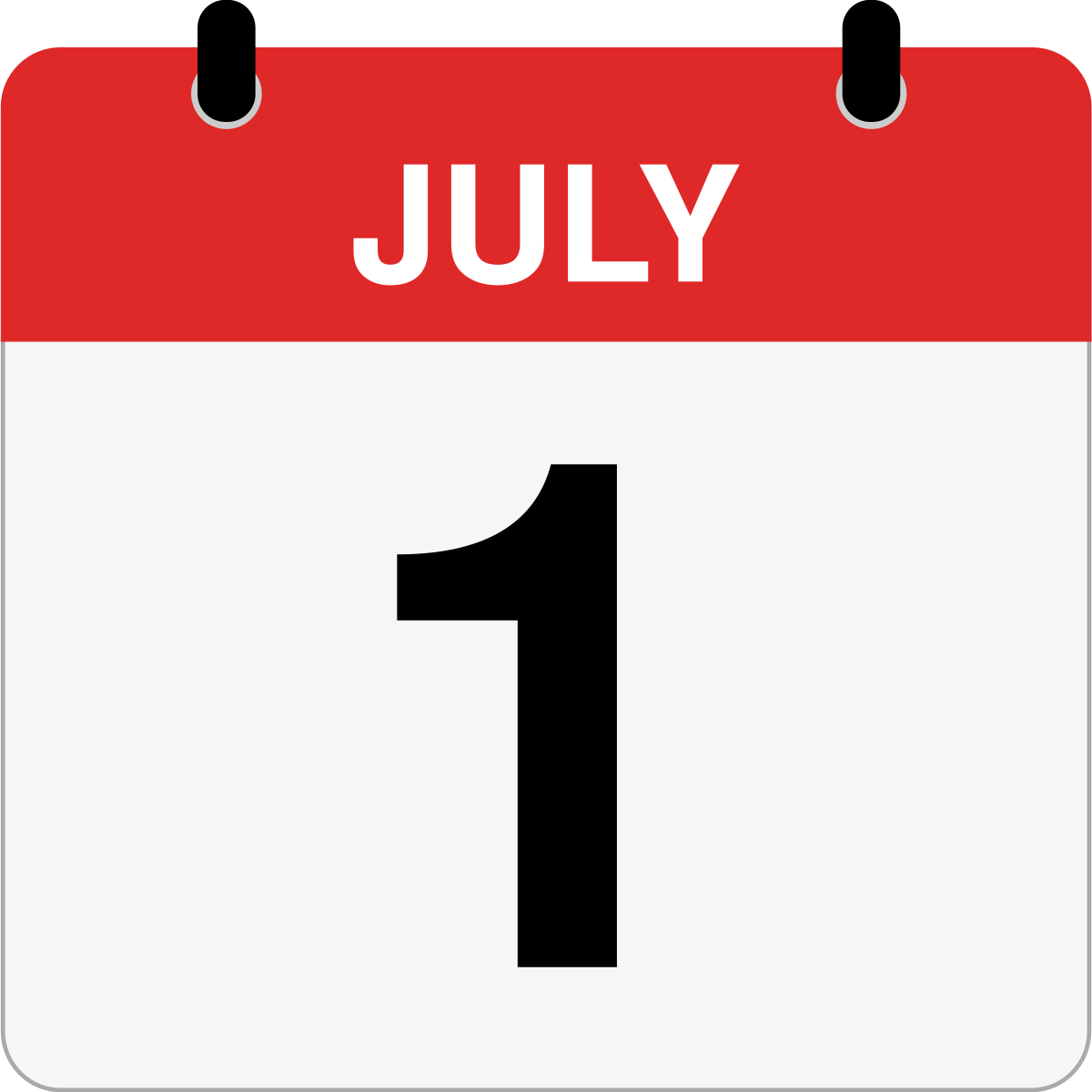 single day calendar graphic for July, 1st