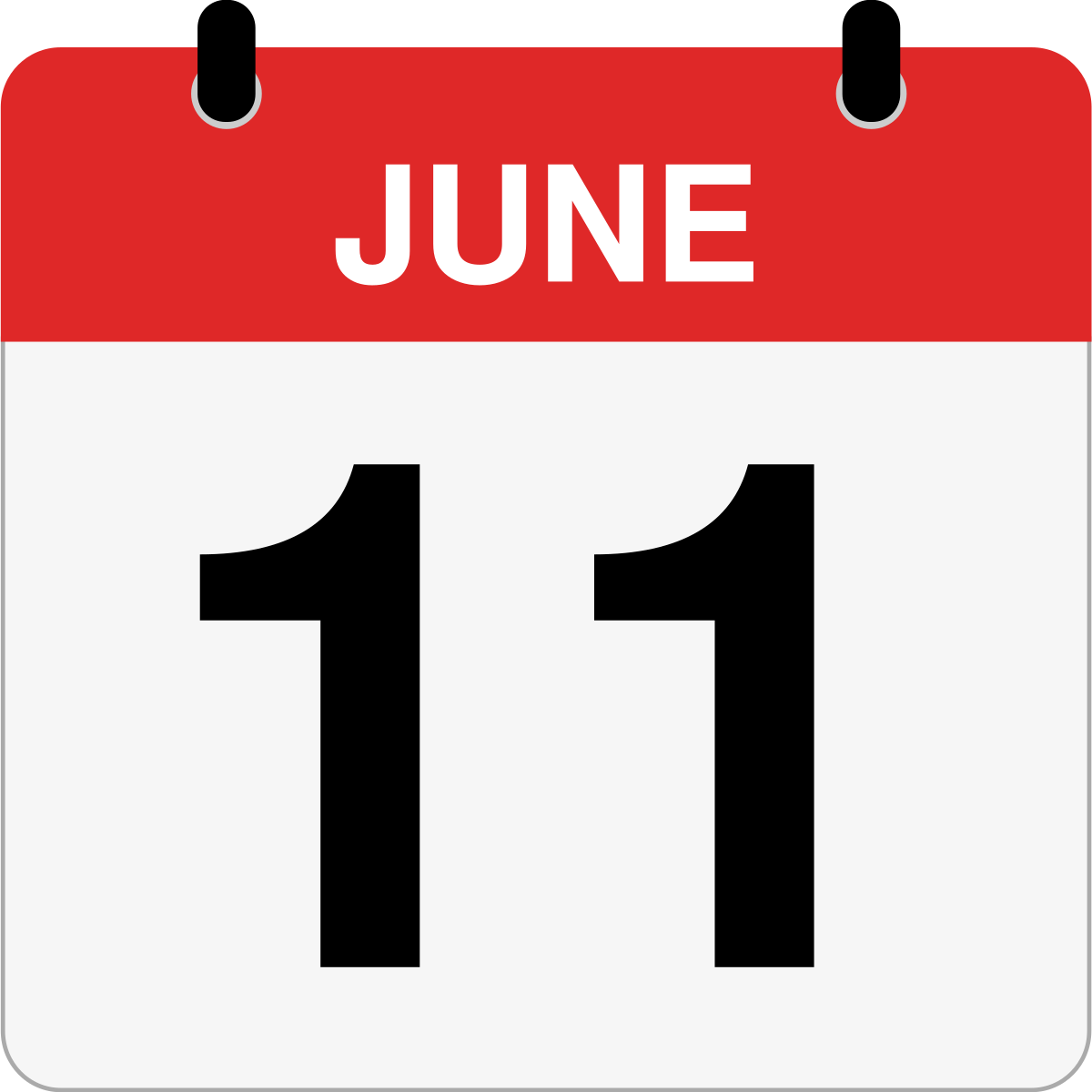 single day calendar graphic for June 11th