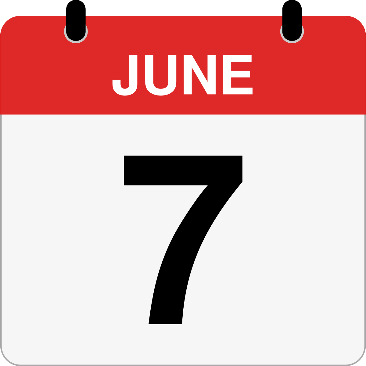 single day calendar graphic for June, 7th
