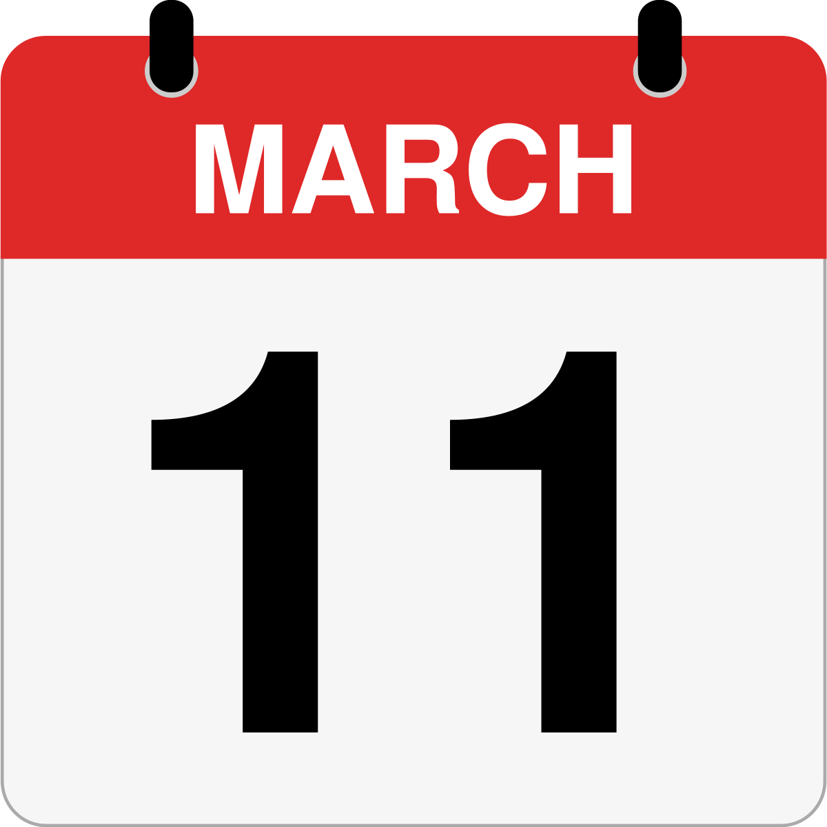 single day calendar graphic for March 11th