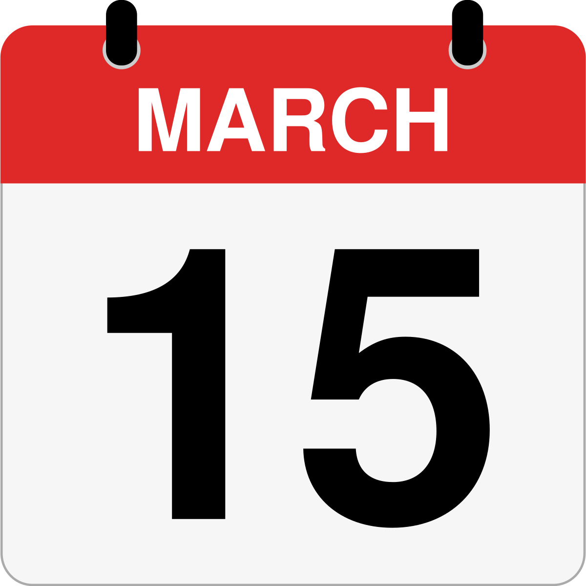 single day calendar graphic for March 15th