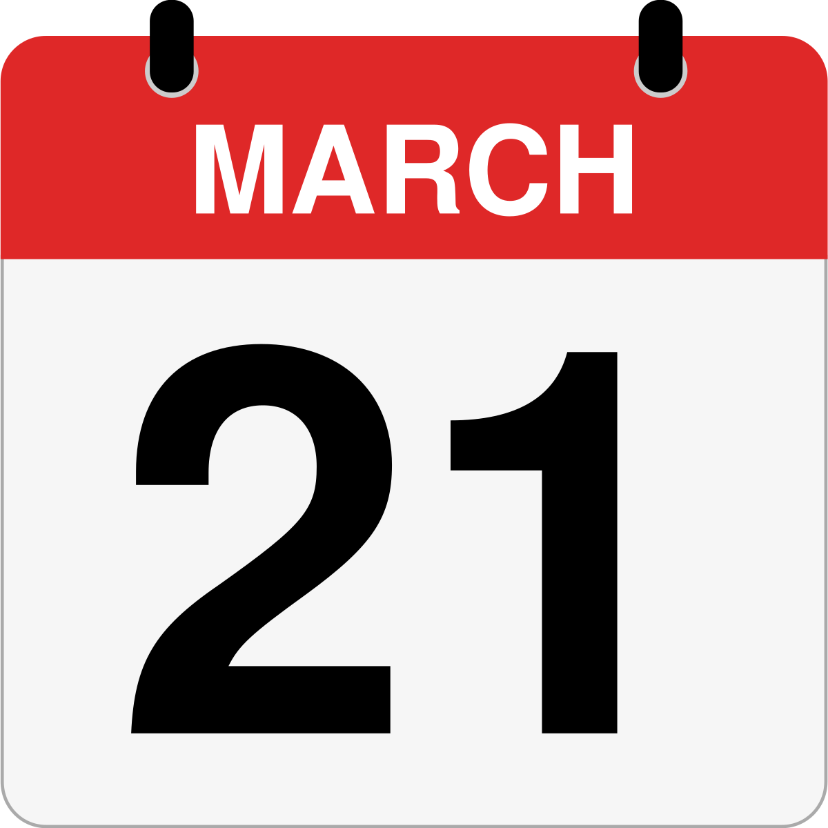 single day calendar graphic for March 21st