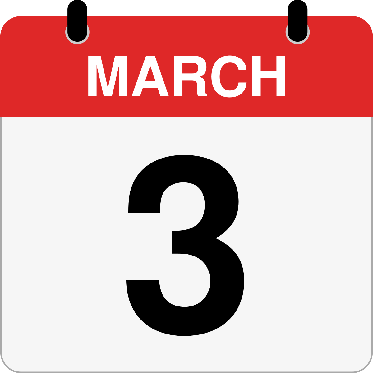 single day calendar graphic for March, 3rd