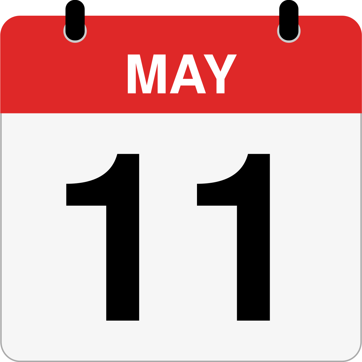 single day calendar graphic for May, 11th