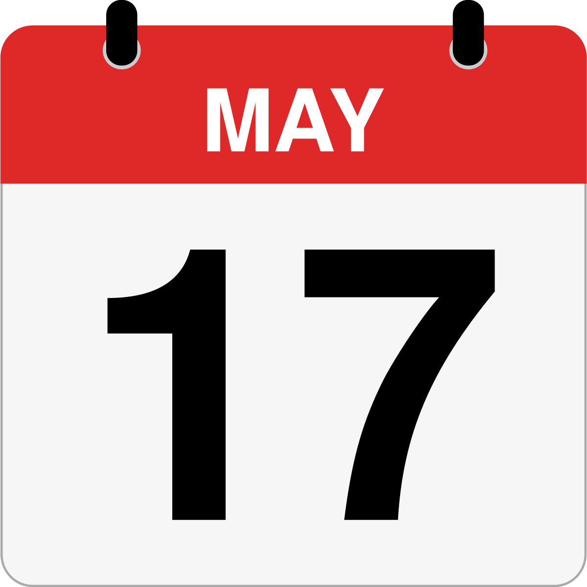 single day calendar graphic for May 17th