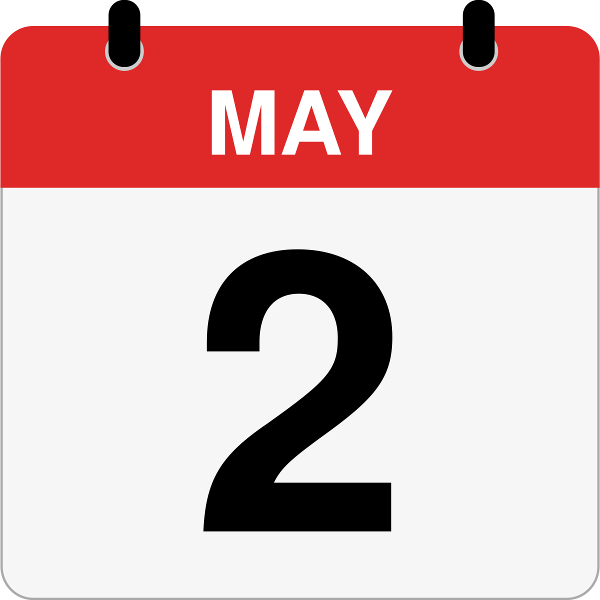 single day calendar graphic for May, 2nd