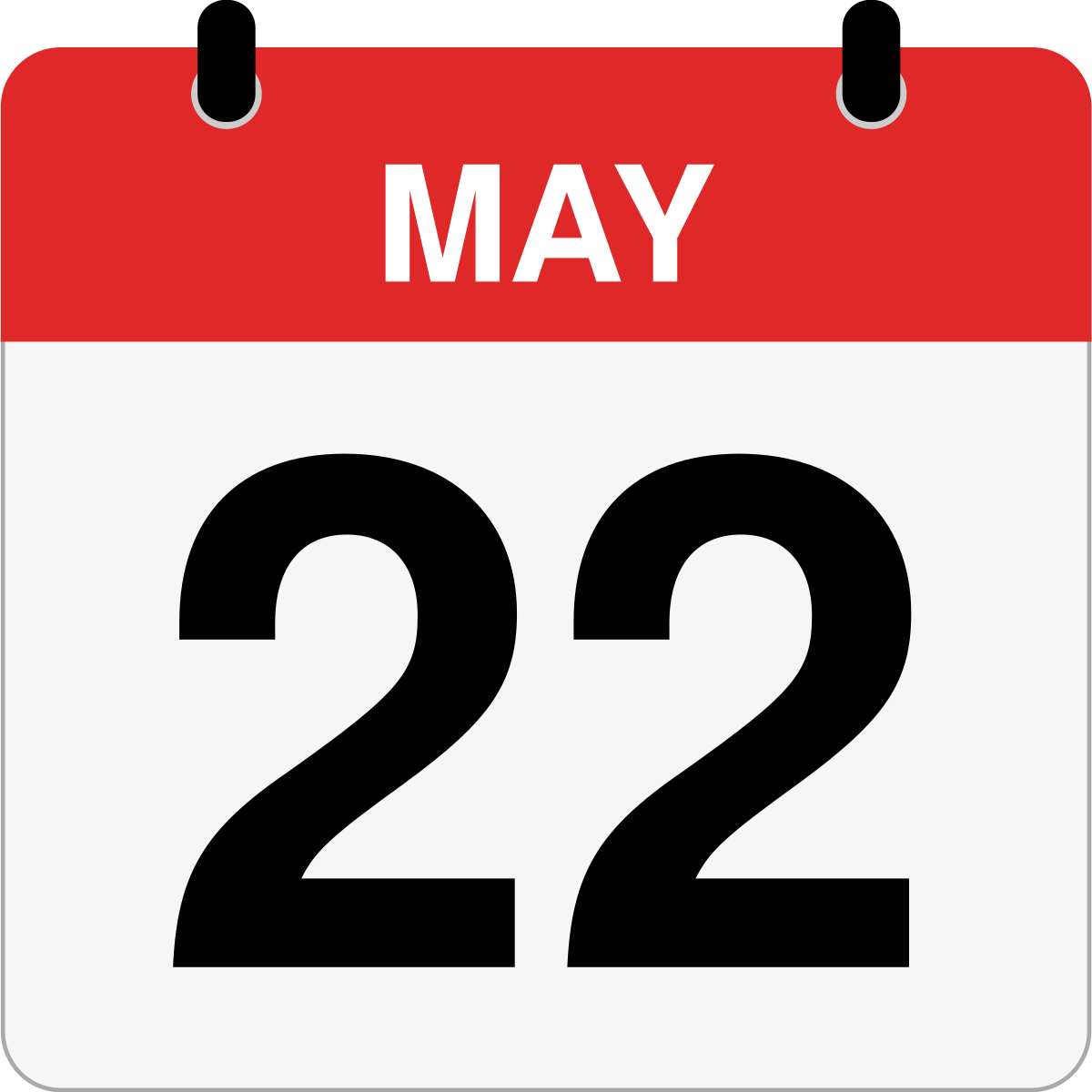 single day calendar graphic for May 22nd