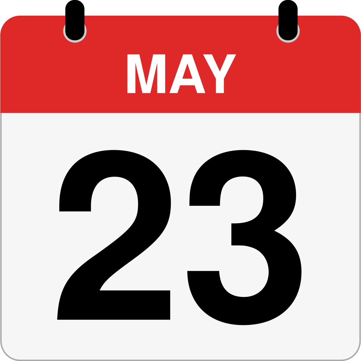 single day calendar graphic for May 23rd