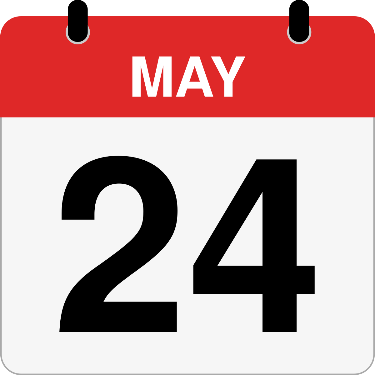 single day calendar graphic for May 24th