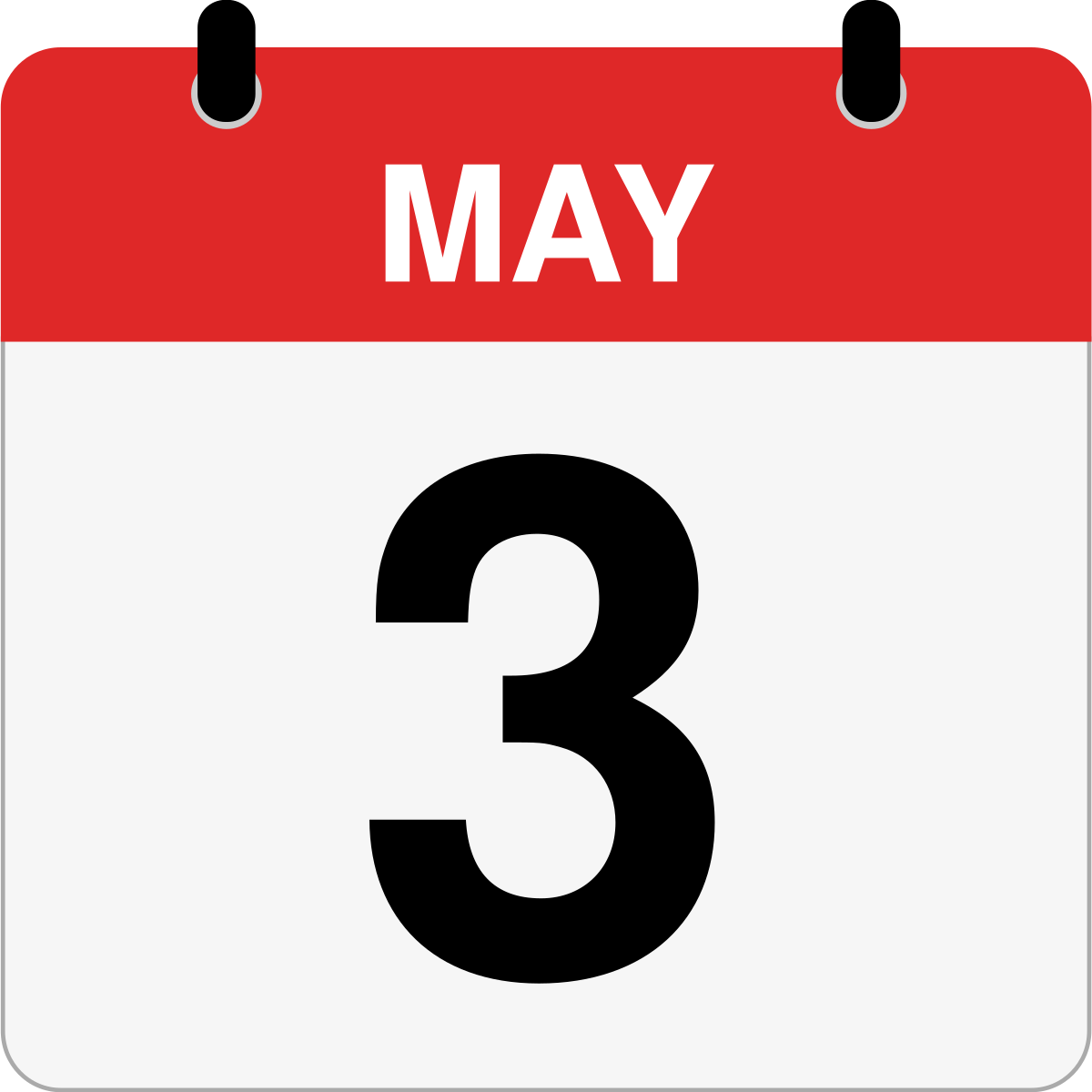 single day calendar graphic for May, 3rd