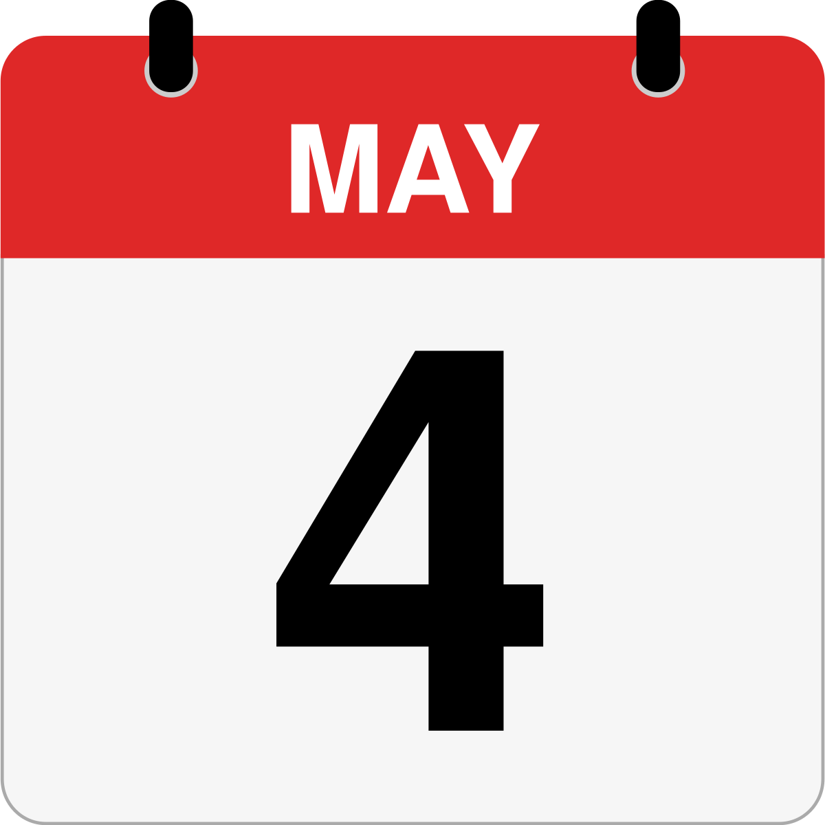 single day calendar graphic for May 4th