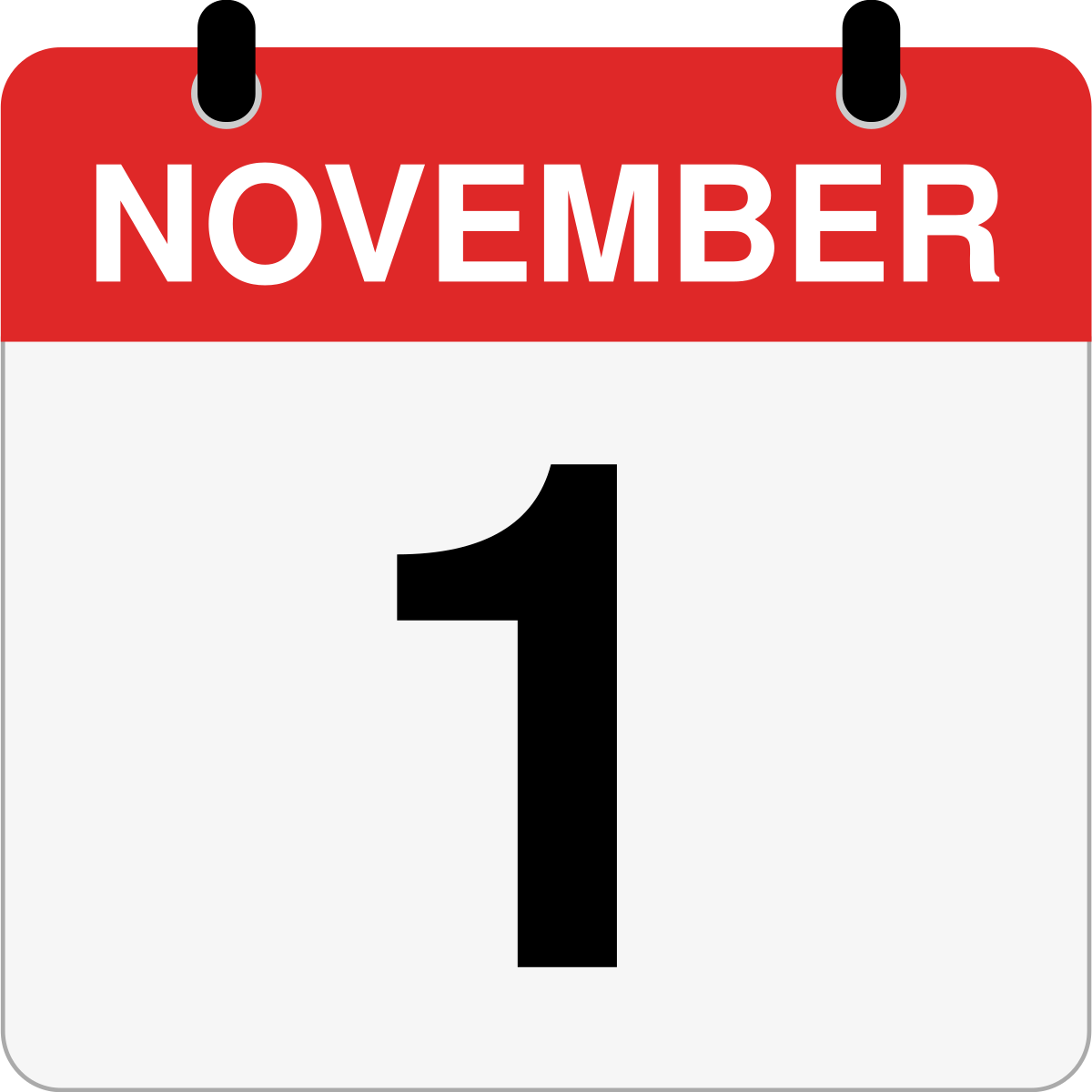 single day calendar graphic for November 1st