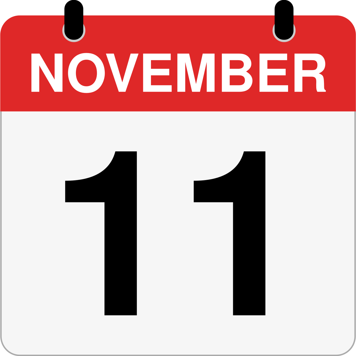 single day calendar graphic for November 11th