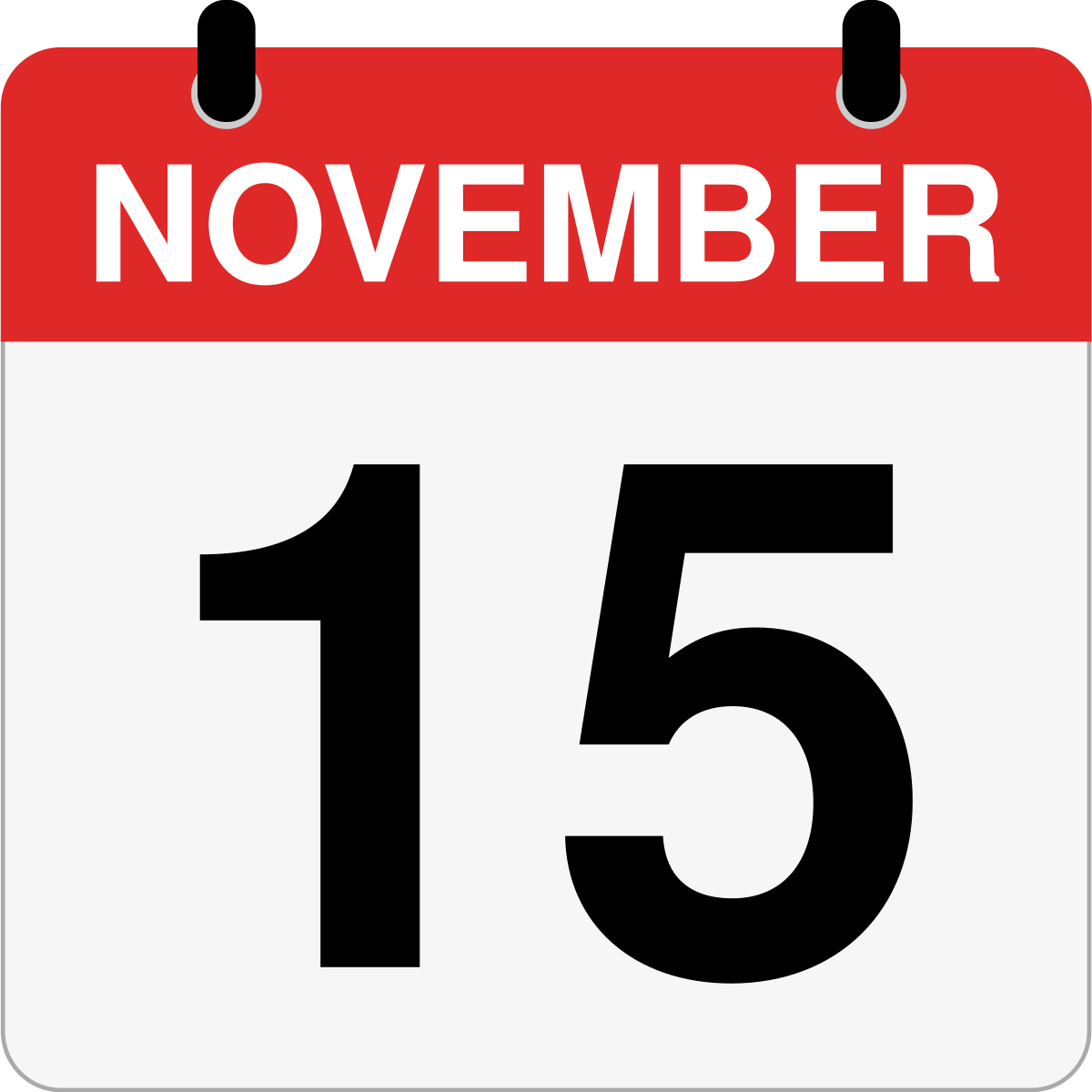 single day calendar graphic for November 15th
