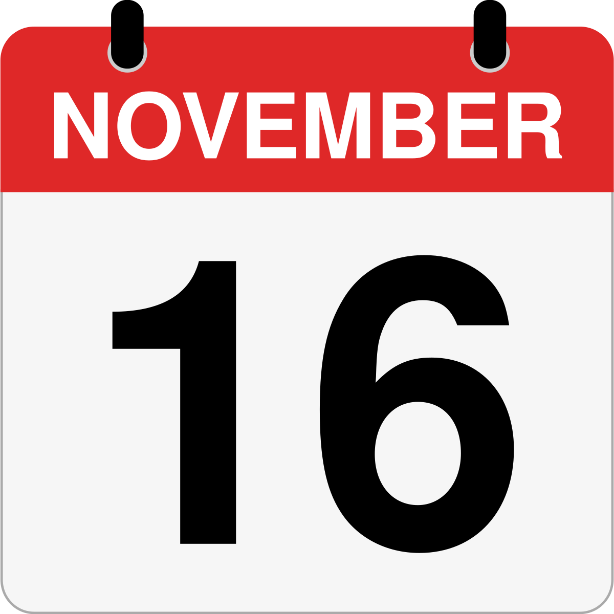 single day calendar graphic for November 16th