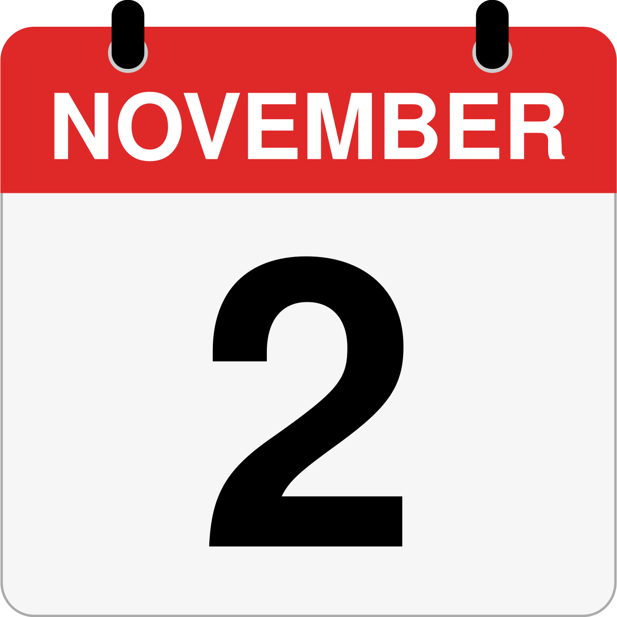 single day calendar graphic for November 2nd
