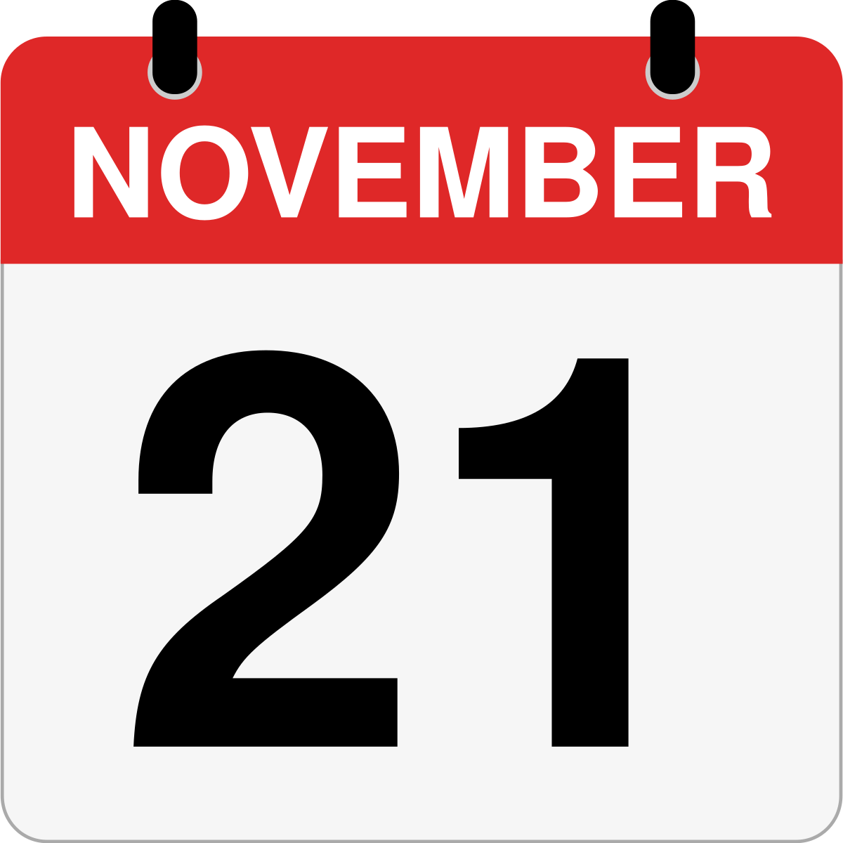 single day calendar graphic for November 21st