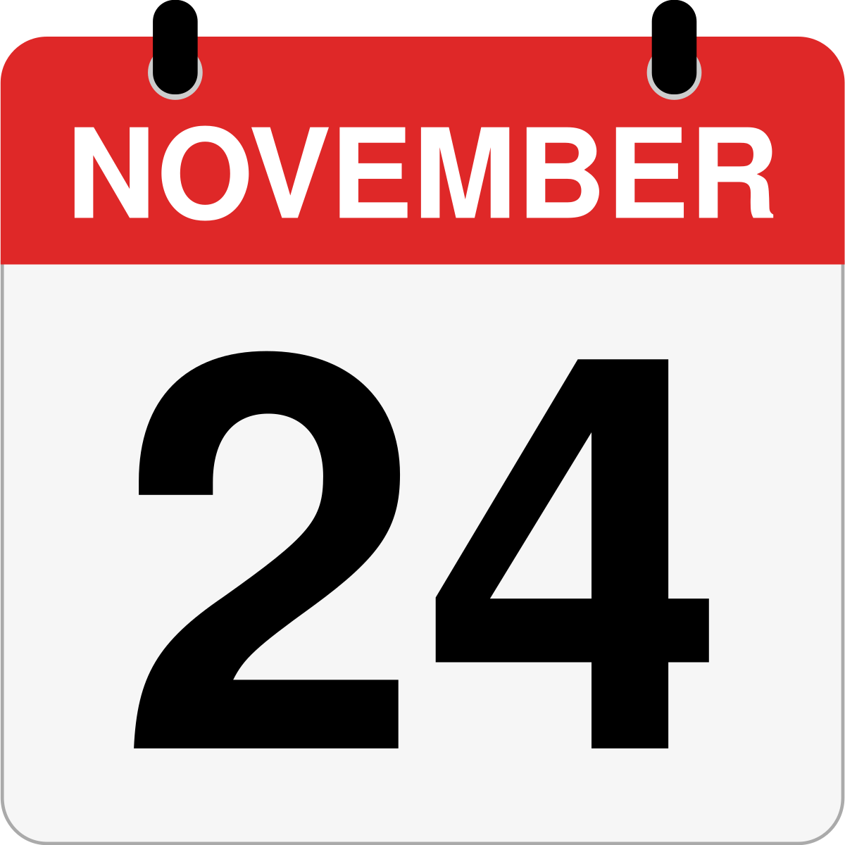 single day calendar graphic for November 24th