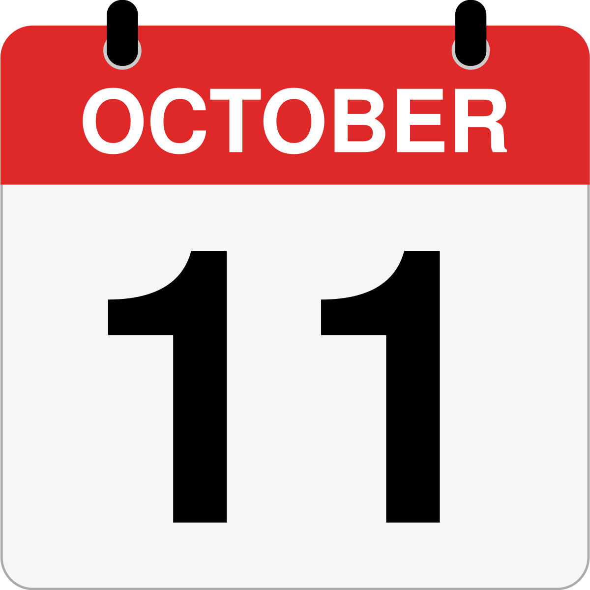 single day calendar graphic for October 11th