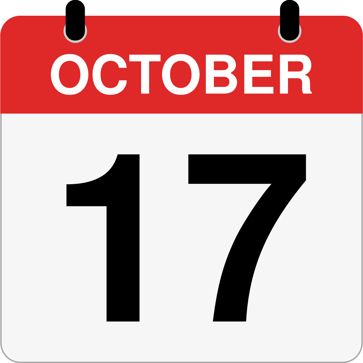 single day calendar graphic for October, 17th