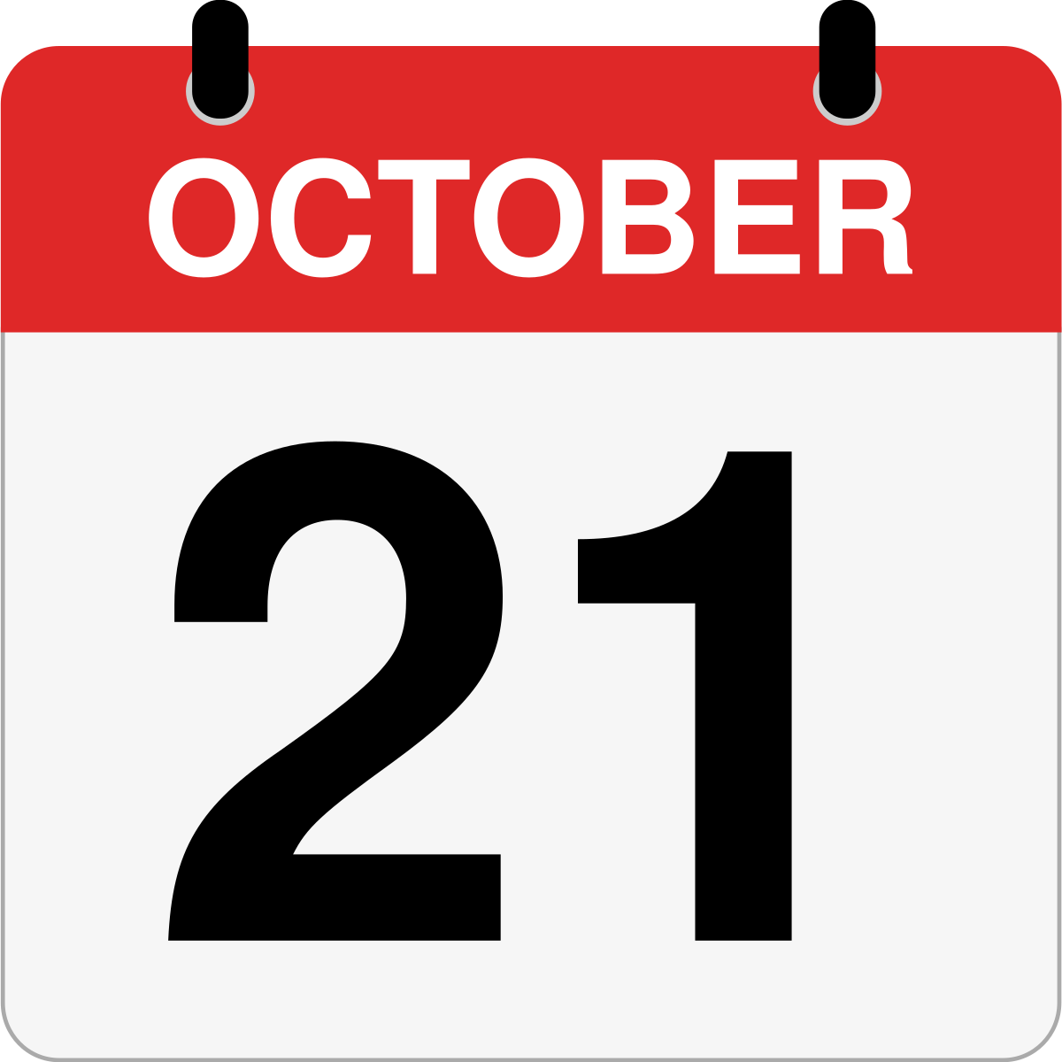 single day calendar graphic for October 21st