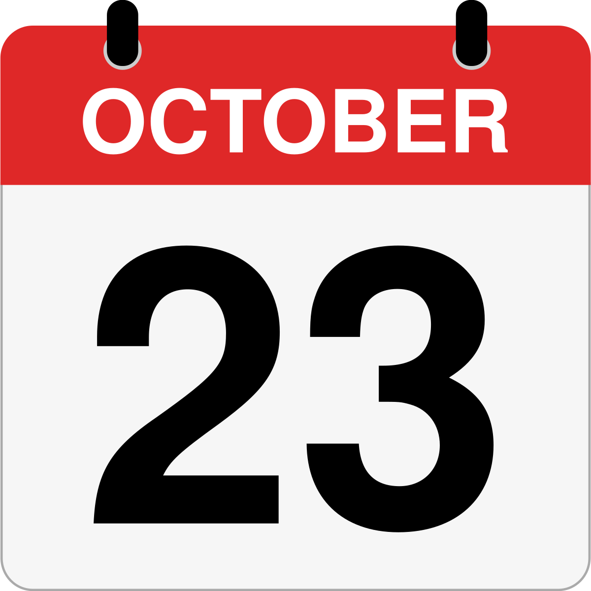 single day calendar graphic for October 23rd
