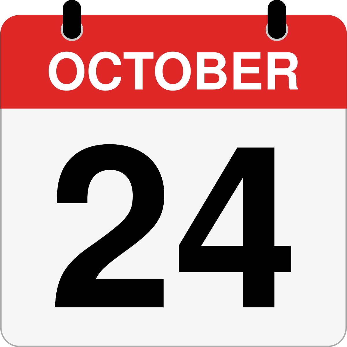 single day calendar graphic for October 24th