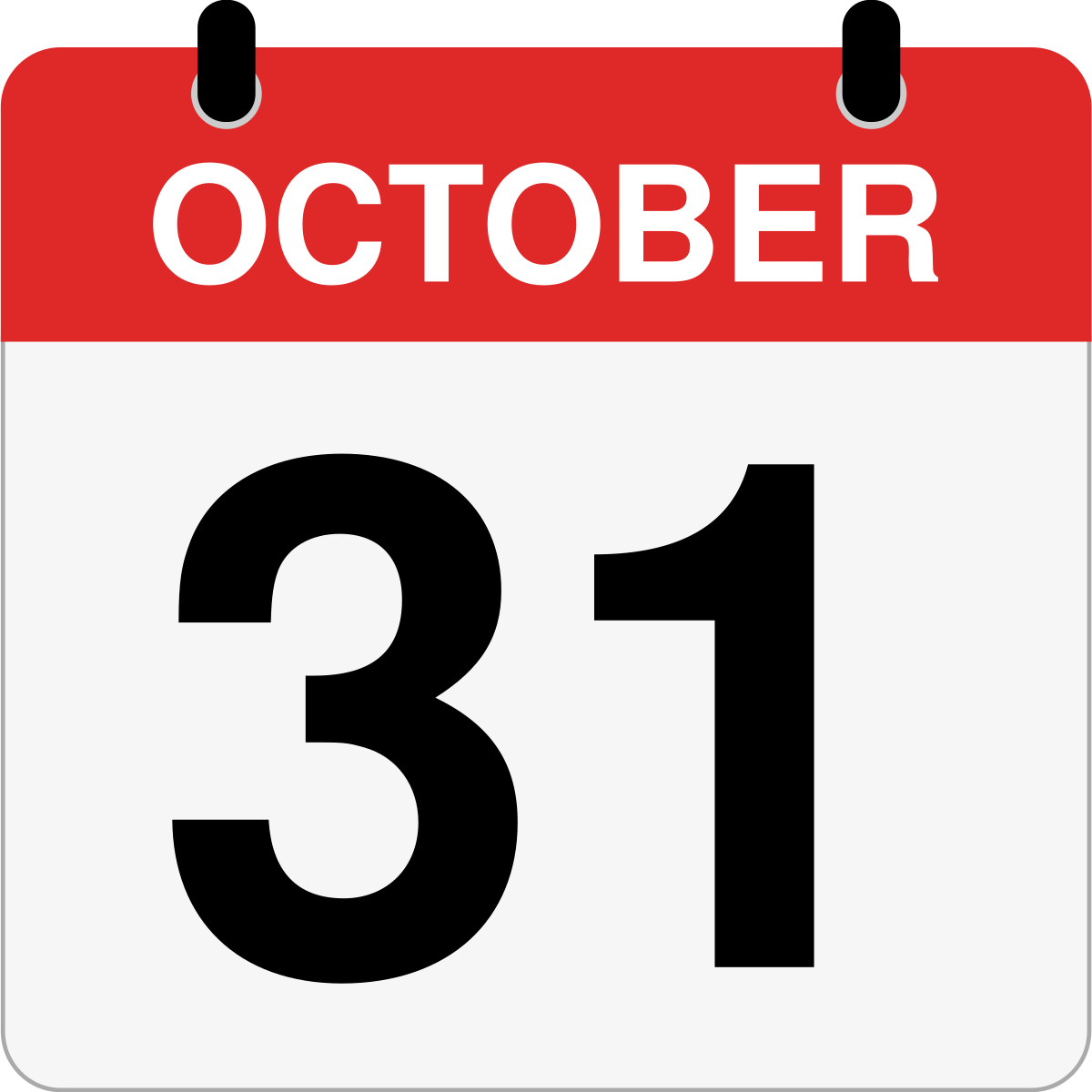 single day calendar graphic for October 31st