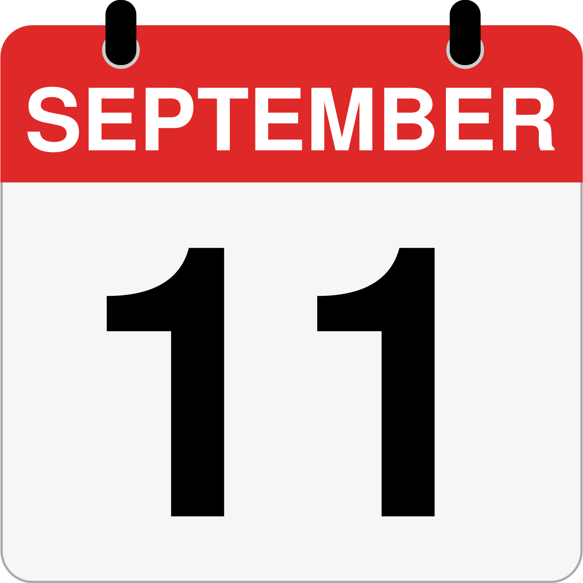 single day calendar graphic for September 11th