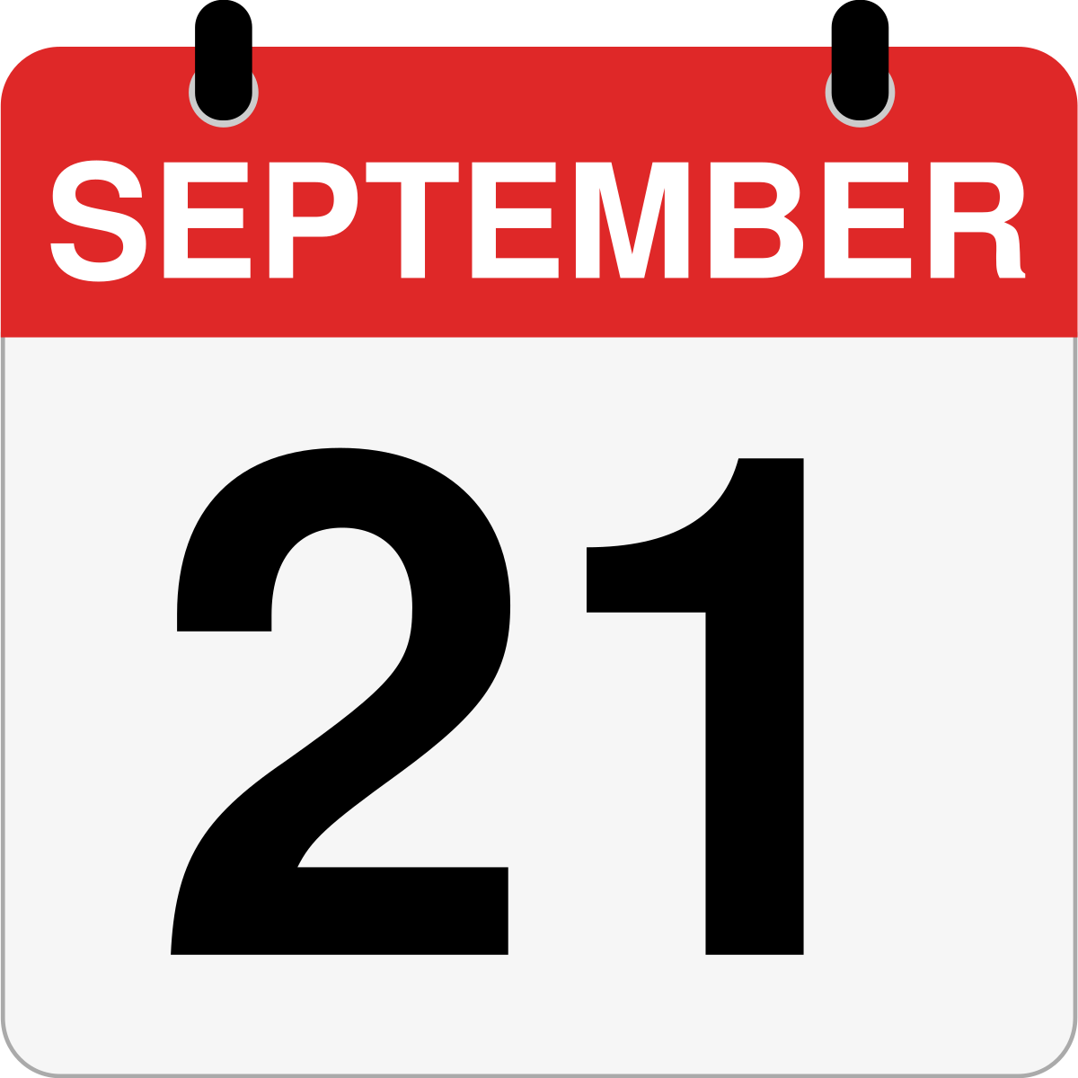 single day calendar graphic for September 21st