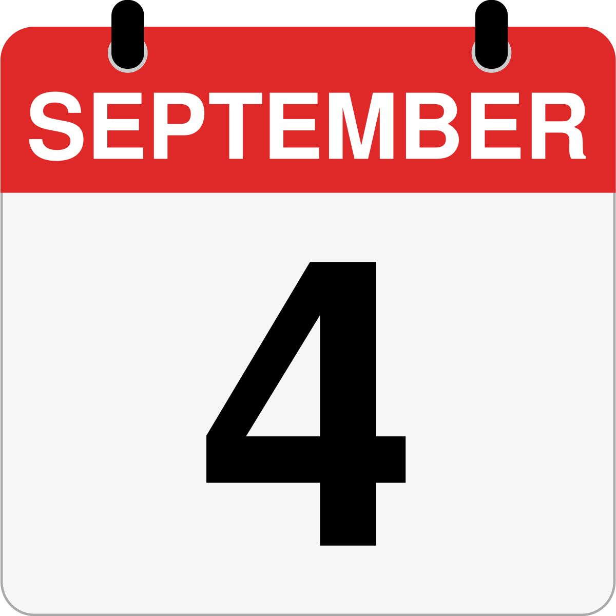 single day calendar graphic for September 4th
